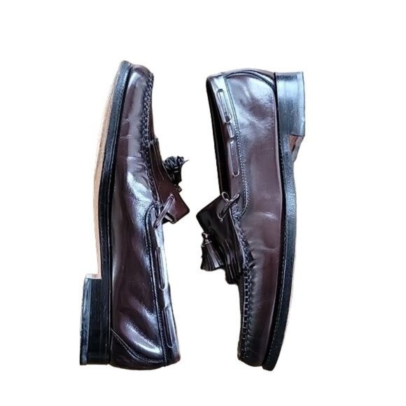 Mens SAS Hand-sewn Kiltie Leather Loafers w/Tassels in Brown Size 10N - Picture 4 of 8